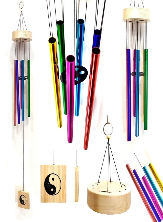Plus Value Wind Chimes for Home Decoration Balcony Decor Positive Energy Positivity Good Vibes for Bedroom Balcony Garden Peaceful Soothing Sound Gifting (6 Rods, Multicolor) - Image 1